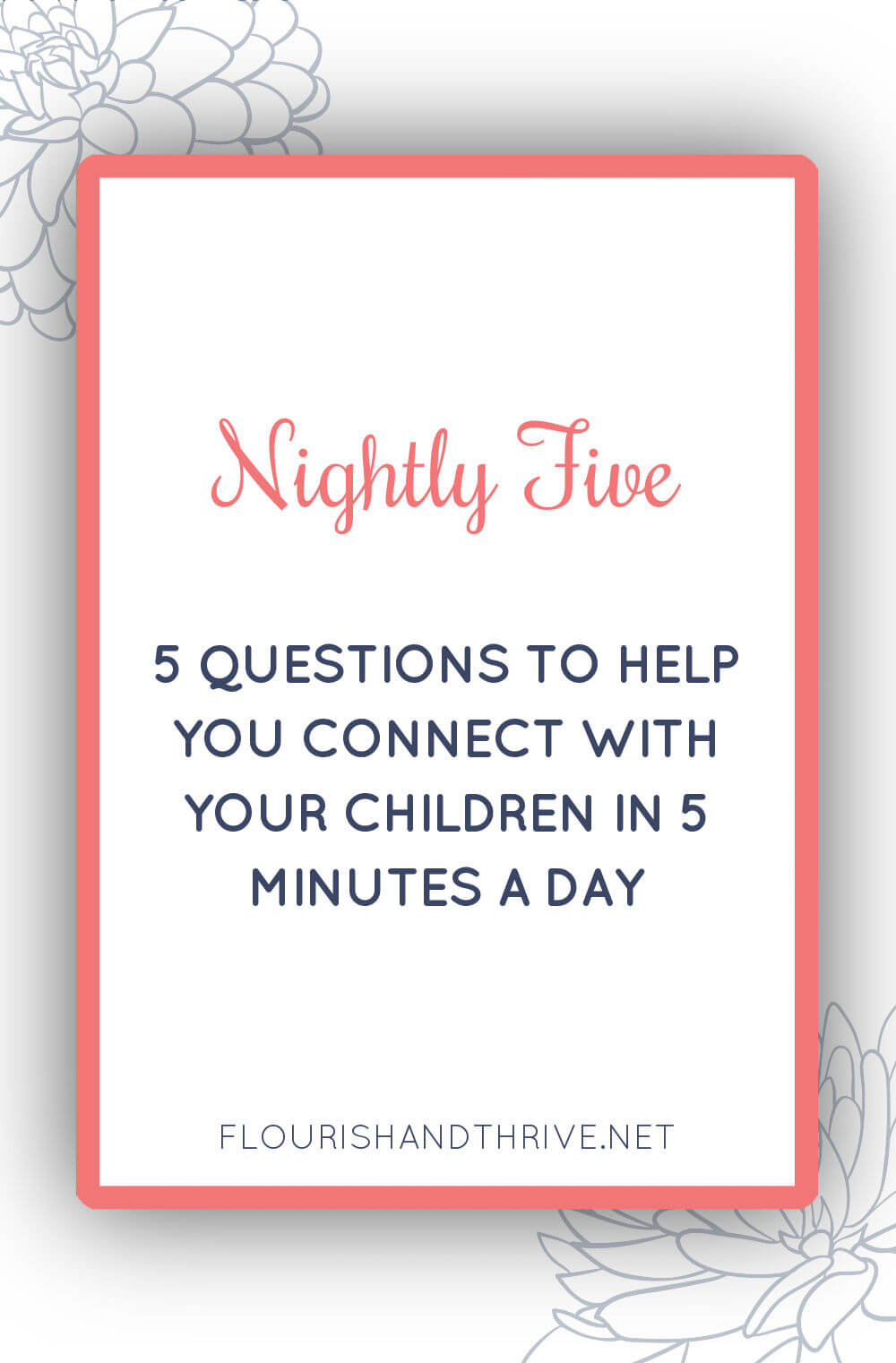 Connect with your children in five minutes a day by asking them these five questions. You'll hear their heart, earn their trust, and help them process their day. PLUS, you can watch a video of helpful tips for implementing it in your home. via @TriLearning